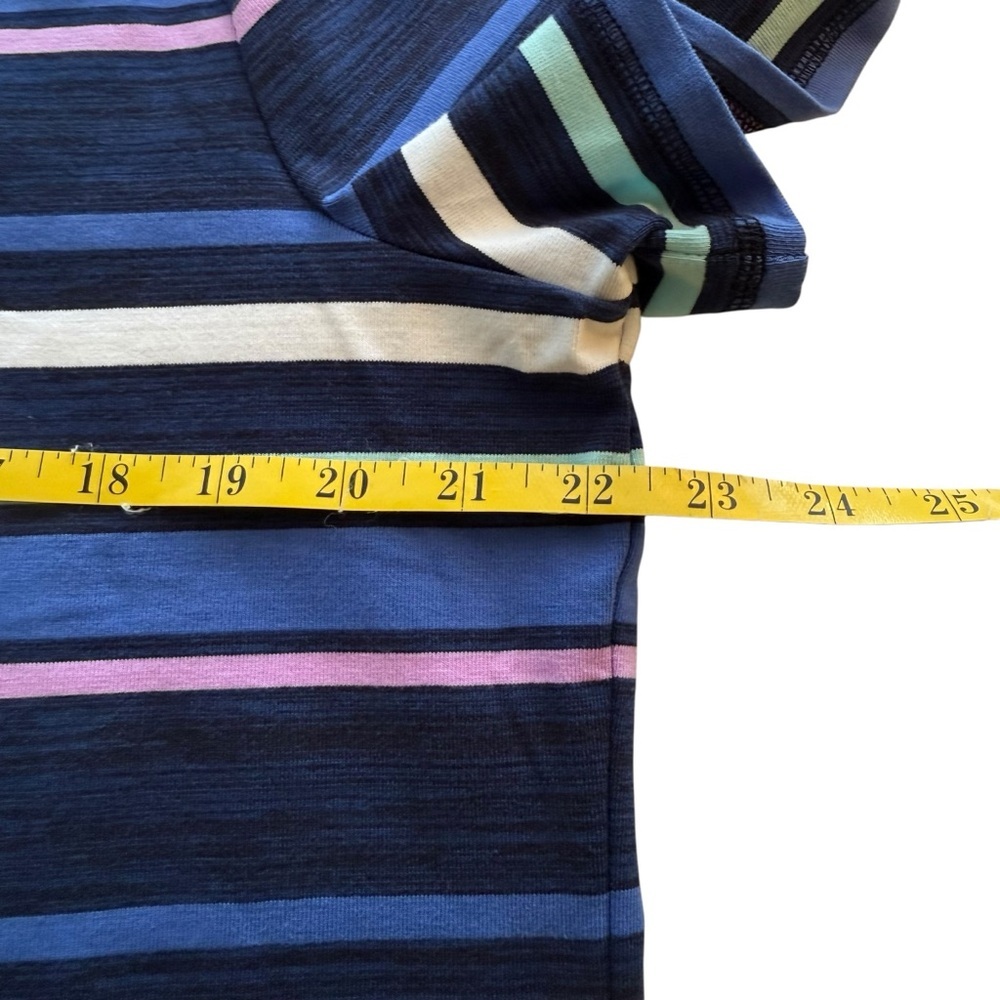 T by Talbots Ruched Drawstring‎ Back Striped Knee Length T-Shirt Dress 1X Plus - Picture 10 of 14